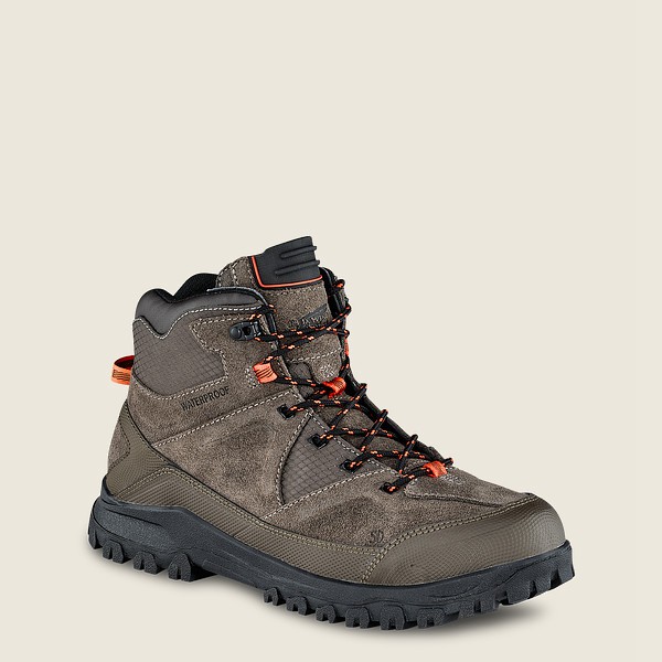 Red Wing Mens Trbo - 5-inch Waterproof Soft Toe - Hiking Boots Grey Brown - 9728EXSVQ